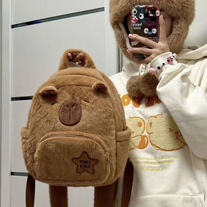 Mochila Kawaii Capybara de felpa